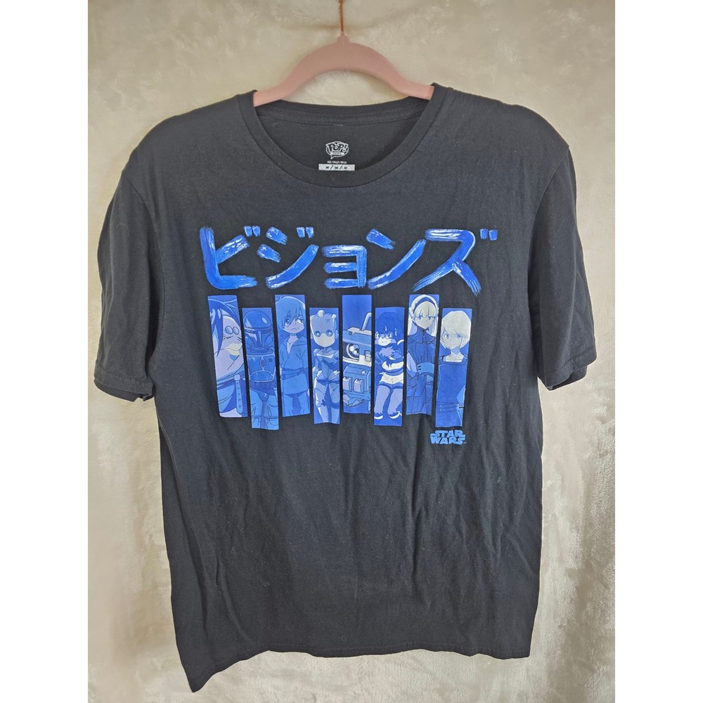 Funko POP Tees Star Wars Visions Anime Graphic T-Shirt Black Blue Mens Medium